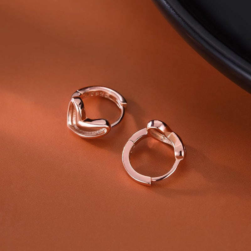 Reffeer Solid 925 Sterling Silver Love Heart Hoop Earrings for Women Teen Girls Heart Hoop Earrings Love Huggie - Image 5